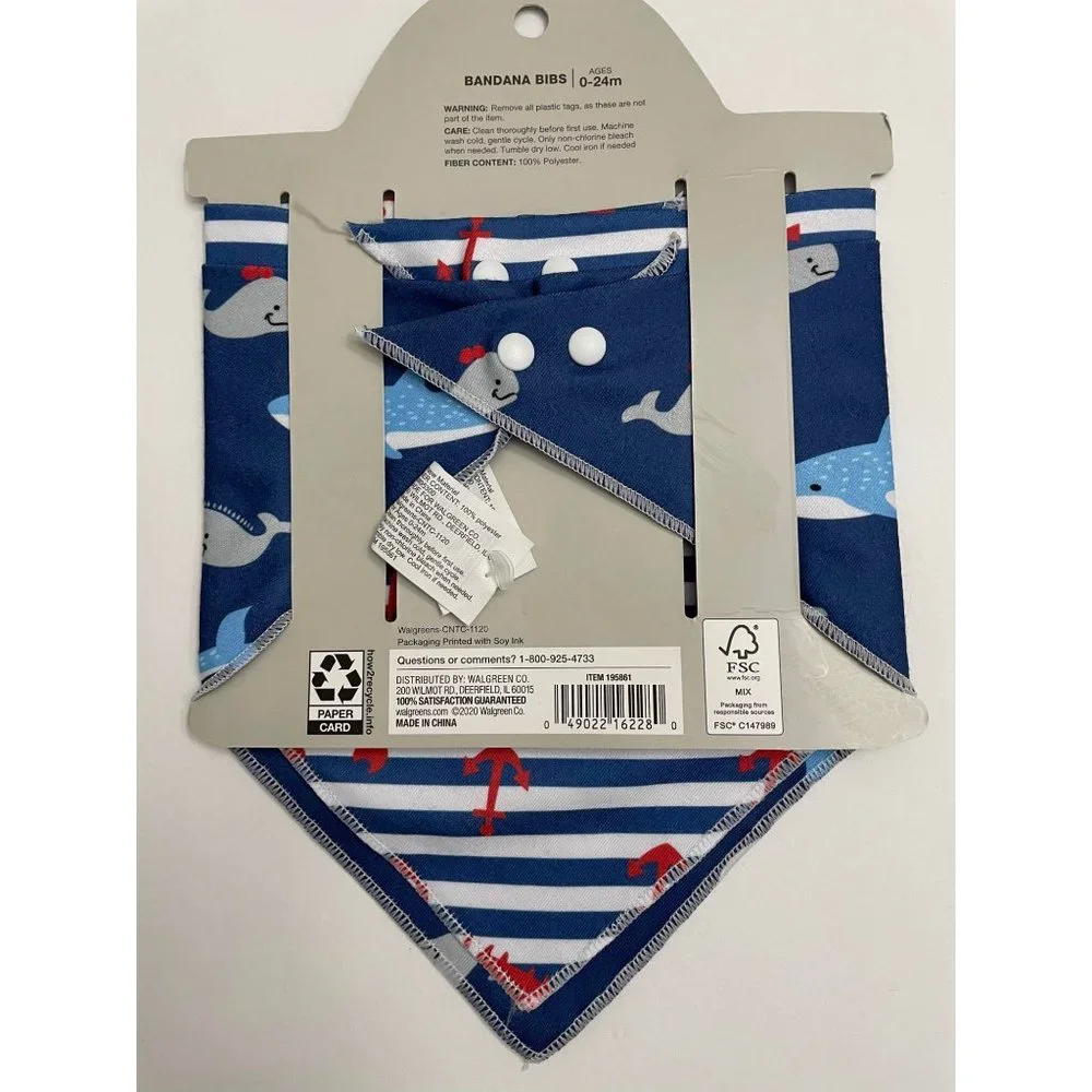NWT- Set of 2 Bandana Baby Bibs